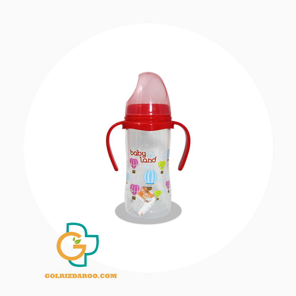 golrizdaroo.com-شیشه شیر بیبی لند مدل 407 ظرفیت 300 میلی لیتر رنگ قرمز