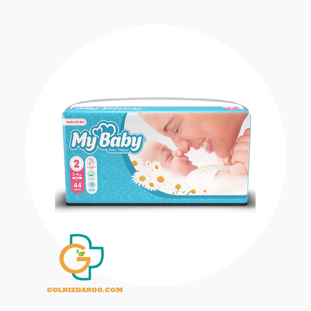 golrizdaroo.com-پوشک مای بیبی آبی سری مهربان با پوست سایز 2 بسته 44 عددی-min